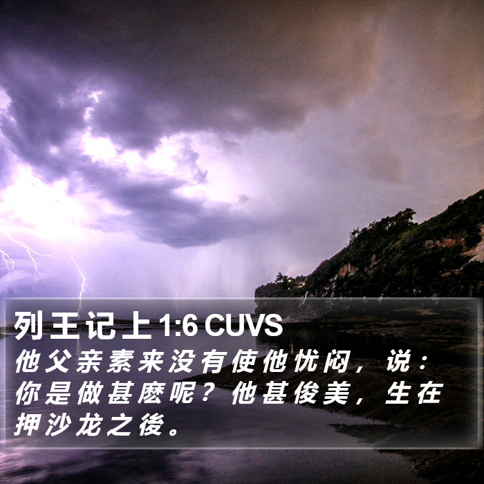 列 王 记 上 1:6 CUVS Bible Study