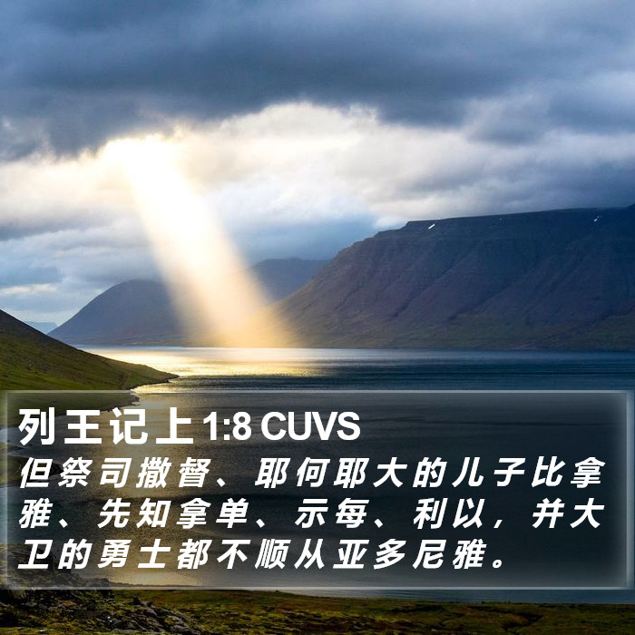 列 王 记 上 1:8 CUVS Bible Study