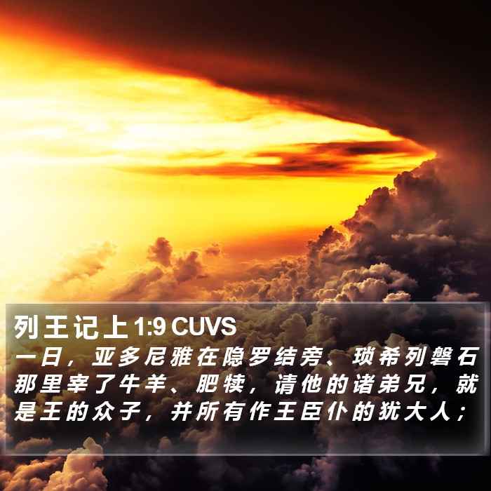 列 王 记 上 1:9 CUVS Bible Study