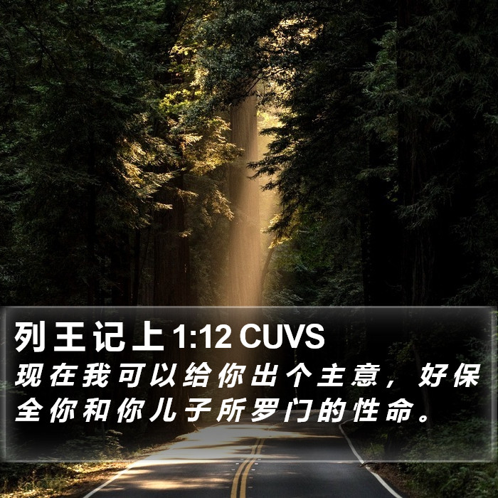 列 王 记 上 1:12 CUVS Bible Study