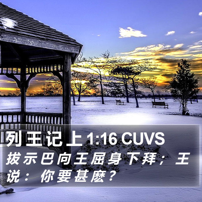 列 王 记 上 1:16 CUVS Bible Study