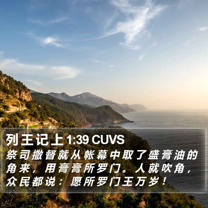 列 王 记 上 1:39 CUVS Bible Study