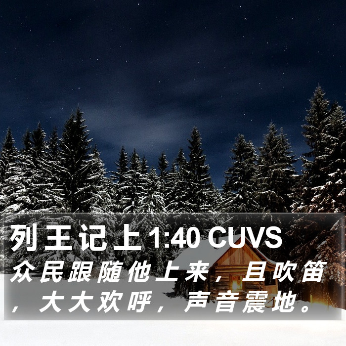 列 王 记 上 1:40 CUVS Bible Study