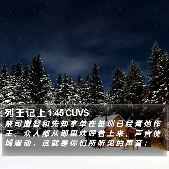 列 王 记 上 1:45 CUVS Bible Study