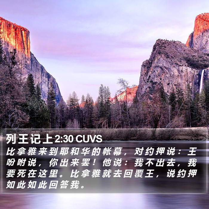 列 王 记 上 2:30 CUVS Bible Study