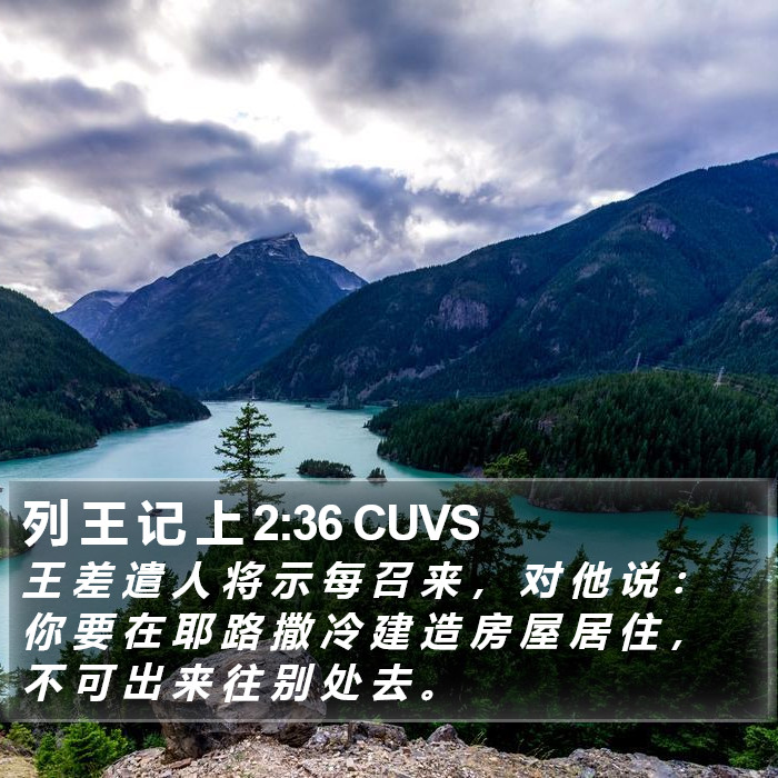 列 王 记 上 2:36 CUVS Bible Study