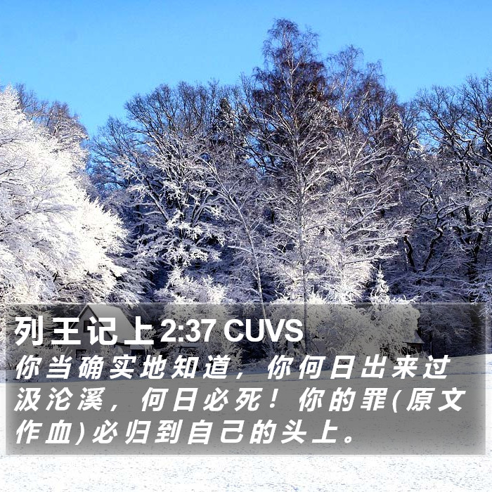 列 王 记 上 2:37 CUVS Bible Study