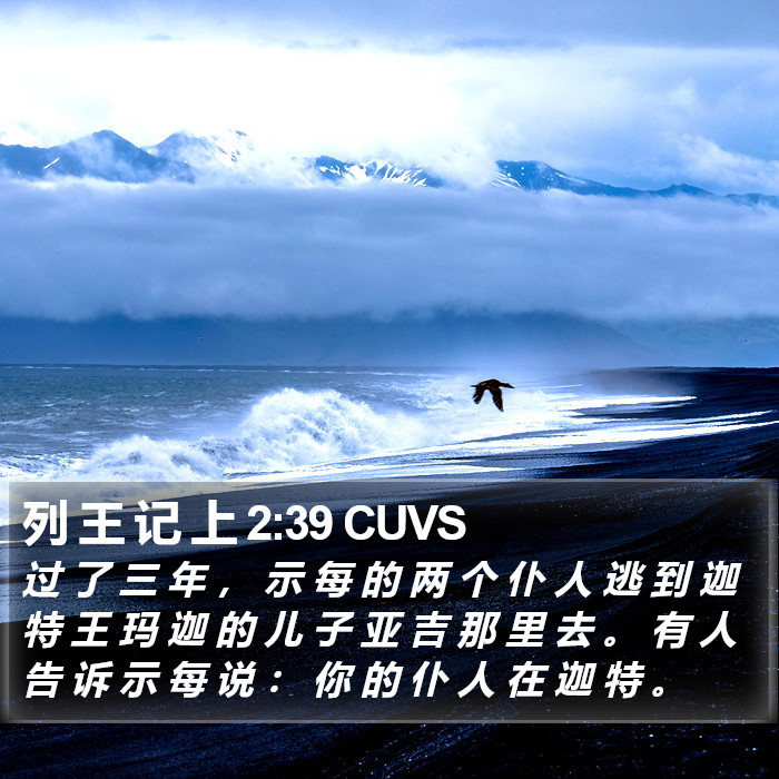列 王 记 上 2:39 CUVS Bible Study