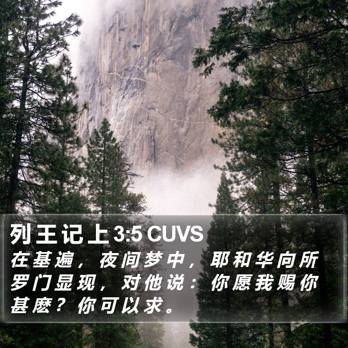 列 王 记 上 3:5 CUVS Bible Study