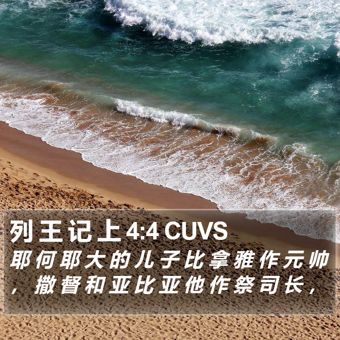 列 王 记 上 4:4 CUVS Bible Study
