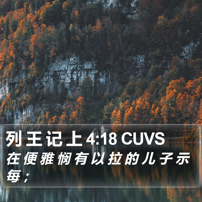 列 王 记 上 4:18 CUVS Bible Study