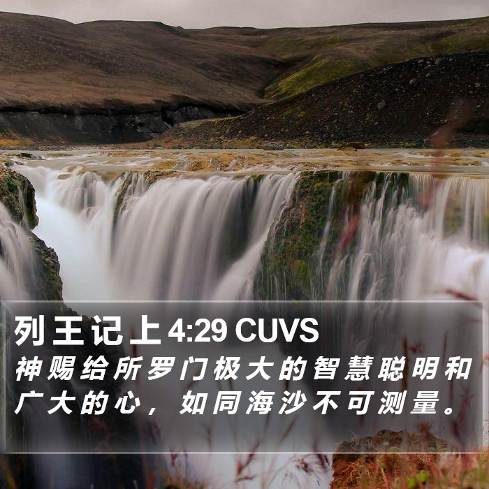 列 王 记 上 4:29 CUVS Bible Study
