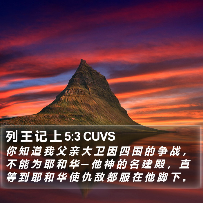 列 王 记 上 5:3 CUVS Bible Study