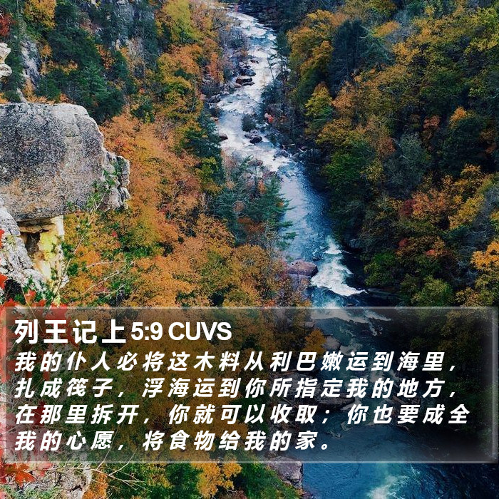 列 王 记 上 5:9 CUVS Bible Study