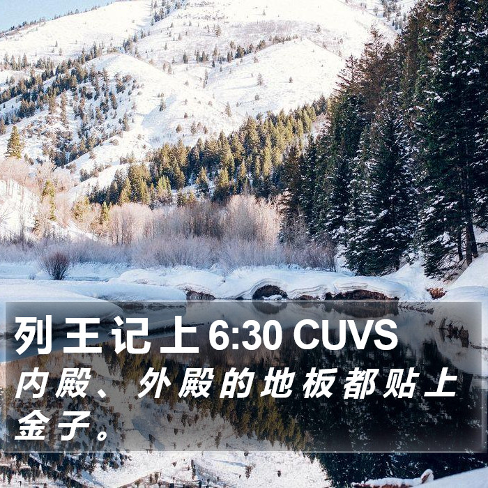 列 王 记 上 6:30 CUVS Bible Study