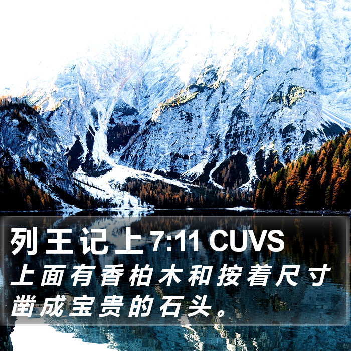 列 王 记 上 7:11 CUVS Bible Study
