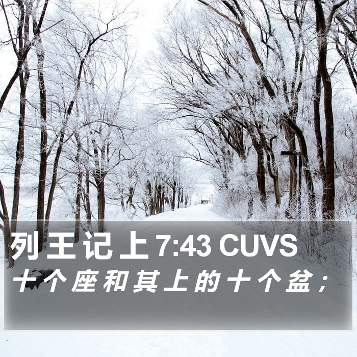 列 王 记 上 7:43 CUVS Bible Study