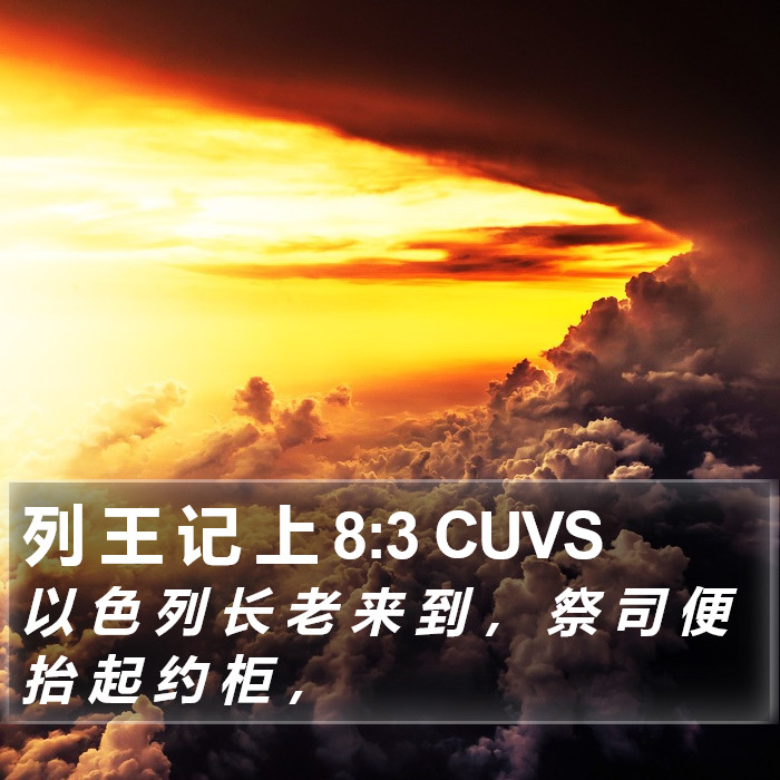 列 王 记 上 8:3 CUVS Bible Study