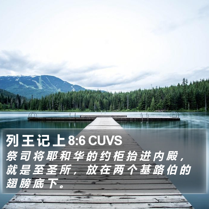 列 王 记 上 8:6 CUVS Bible Study