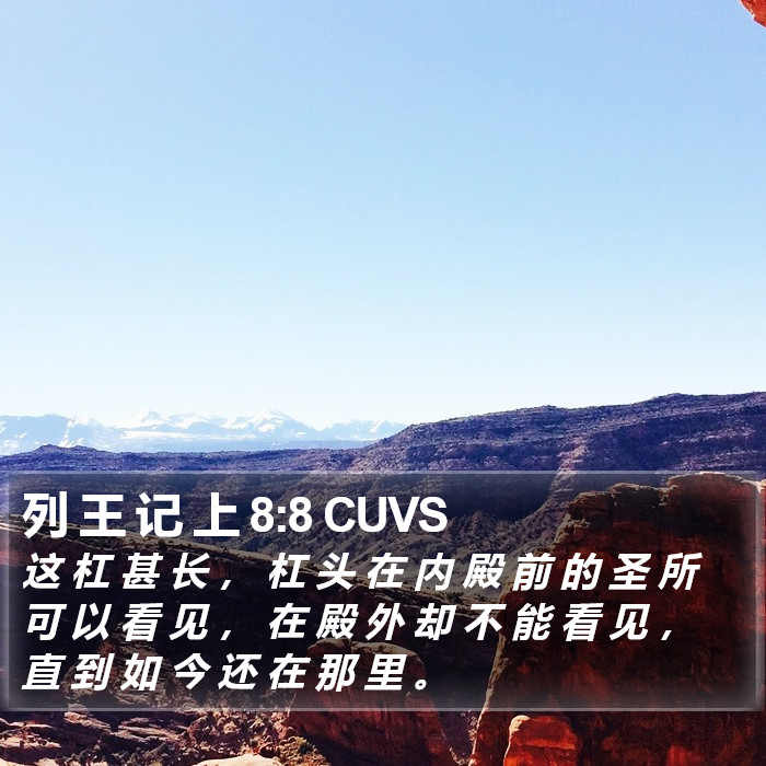 列 王 记 上 8:8 CUVS Bible Study