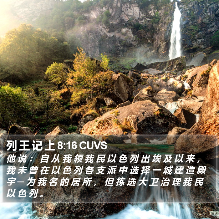 列 王 记 上 8:16 CUVS Bible Study