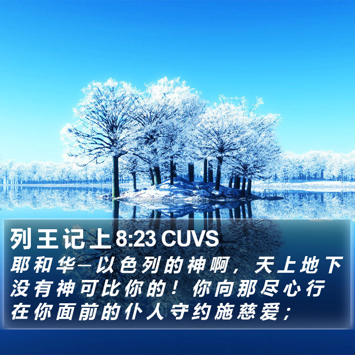 列 王 记 上 8:23 CUVS Bible Study