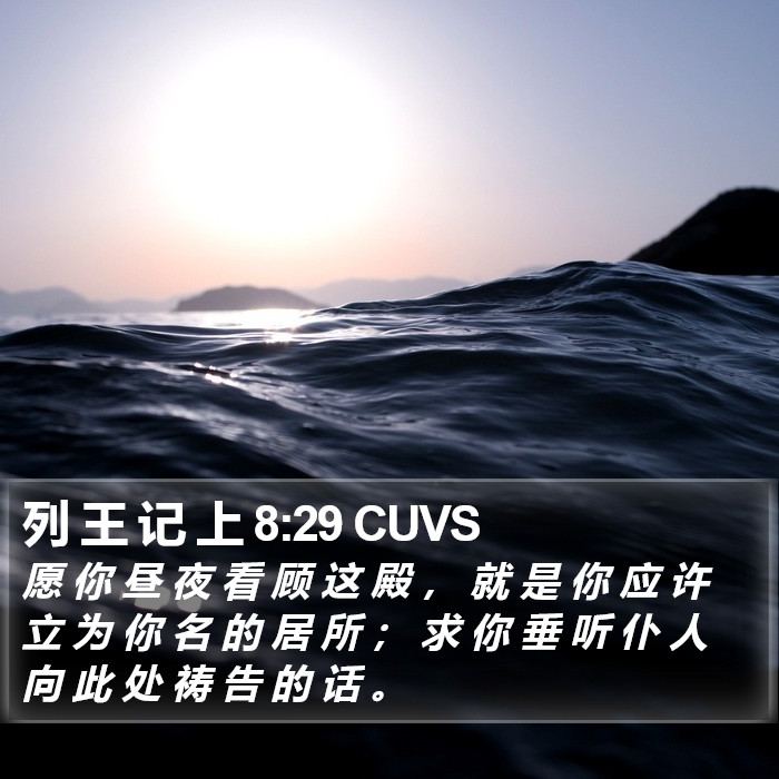 列 王 记 上 8:29 CUVS Bible Study