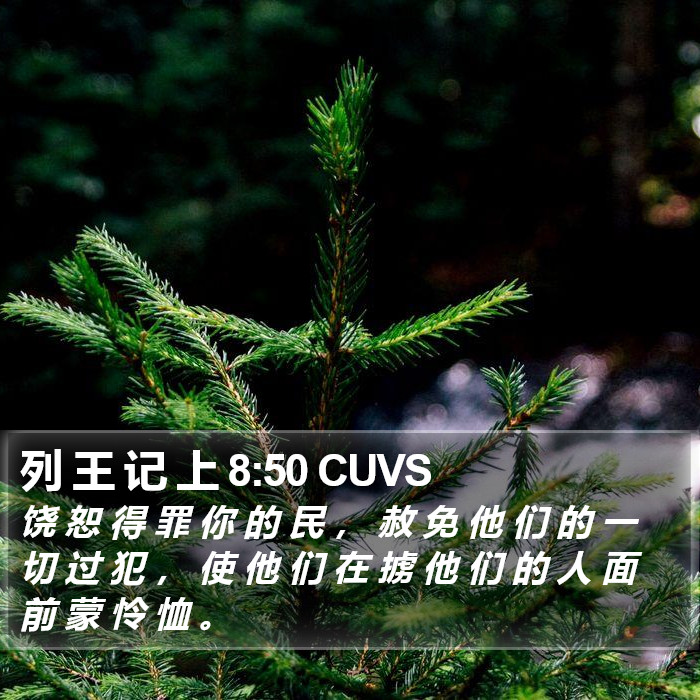 列 王 记 上 8:50 CUVS Bible Study