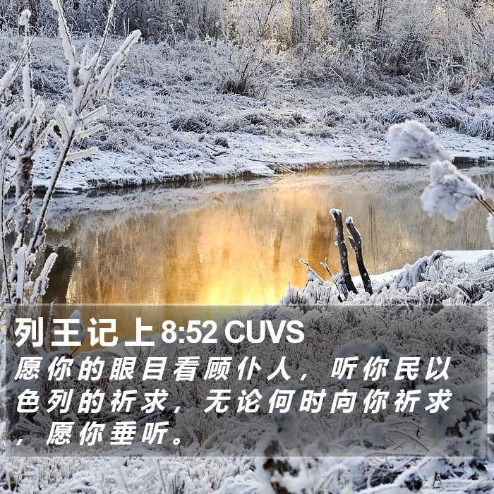 列 王 记 上 8:52 CUVS Bible Study