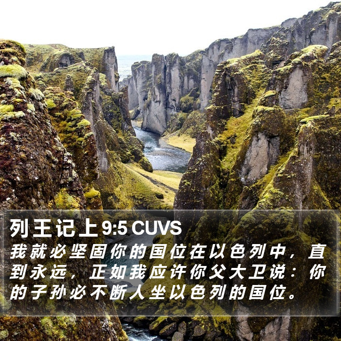 列 王 记 上 9:5 CUVS Bible Study