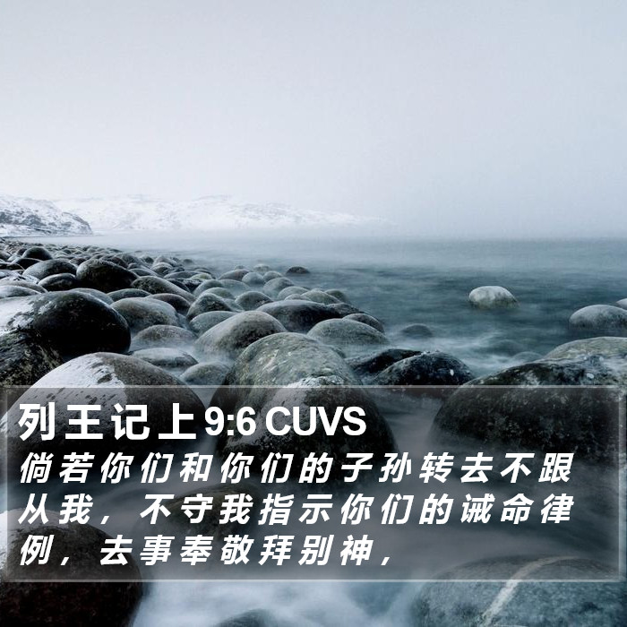 列 王 记 上 9:6 CUVS Bible Study