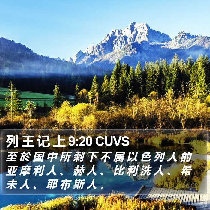 列 王 记 上 9:20 CUVS Bible Study