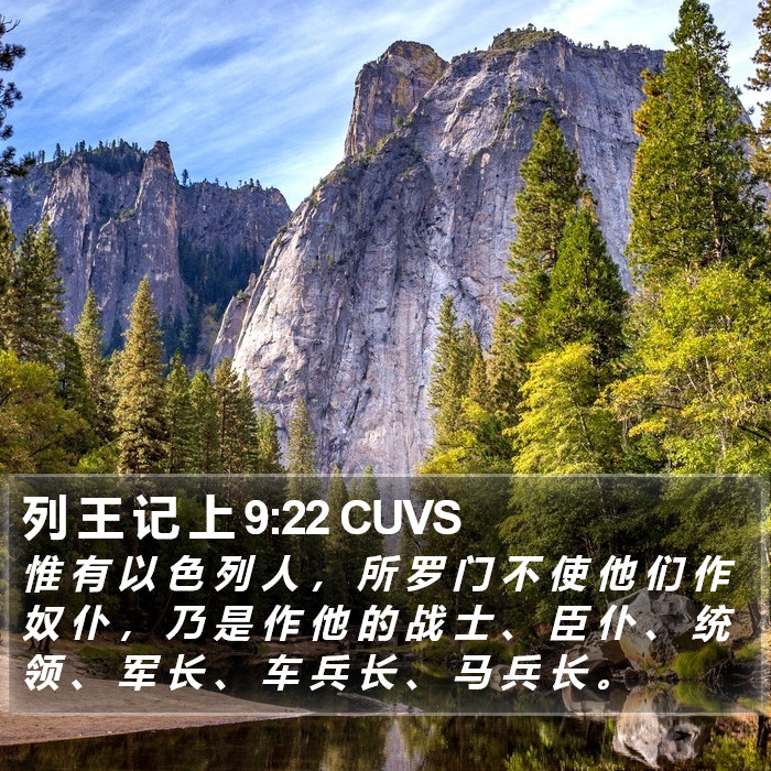 列 王 记 上 9:22 CUVS Bible Study