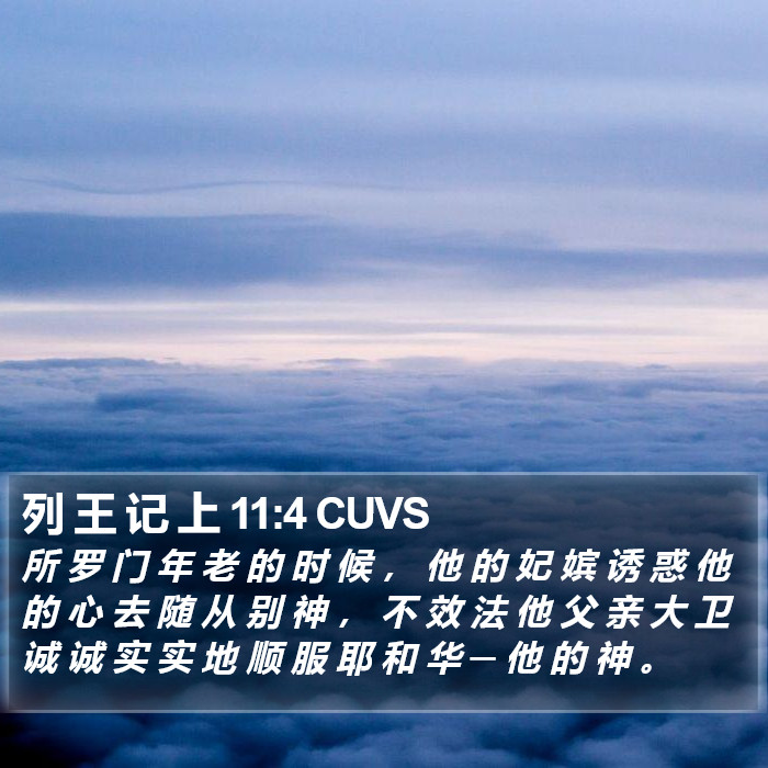 列 王 记 上 11:4 CUVS Bible Study