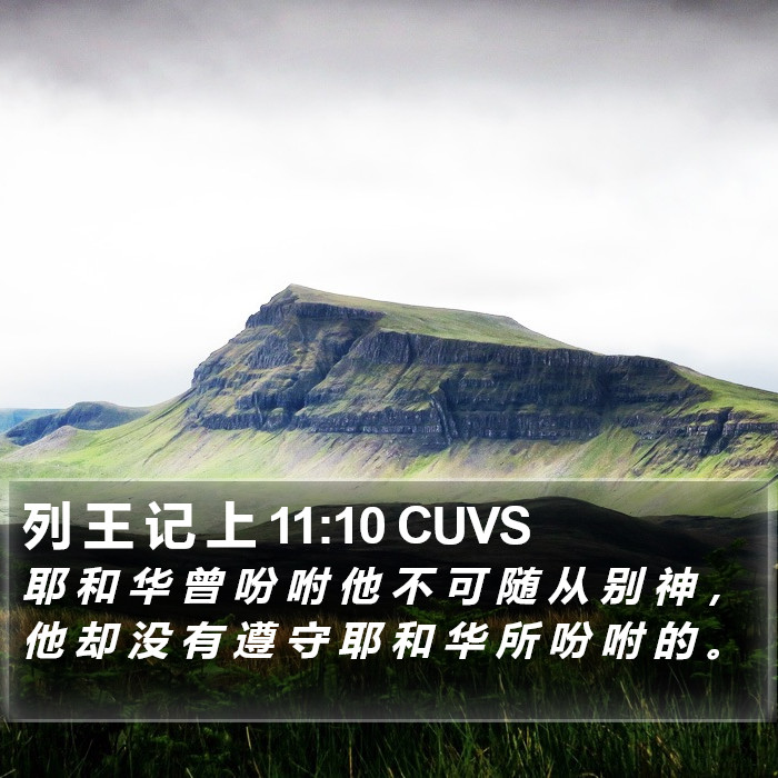 列 王 记 上 11:10 CUVS Bible Study