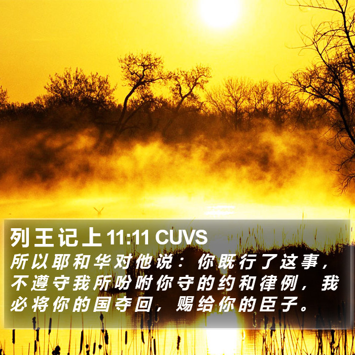 列 王 记 上 11:11 CUVS Bible Study