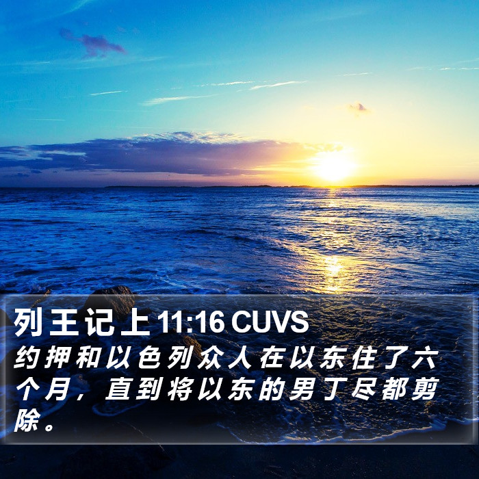 列 王 记 上 11:16 CUVS Bible Study