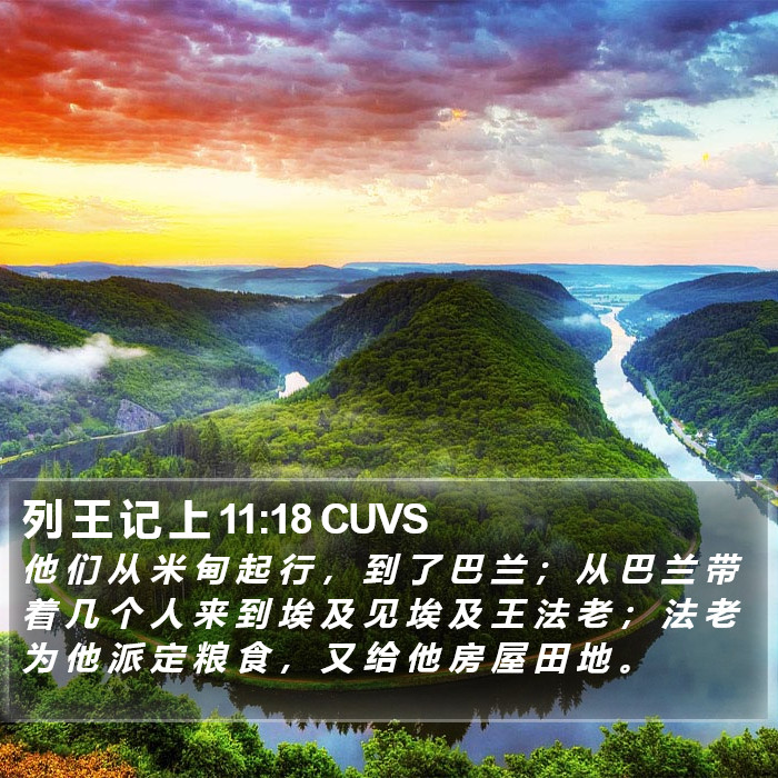 列 王 记 上 11:18 CUVS Bible Study