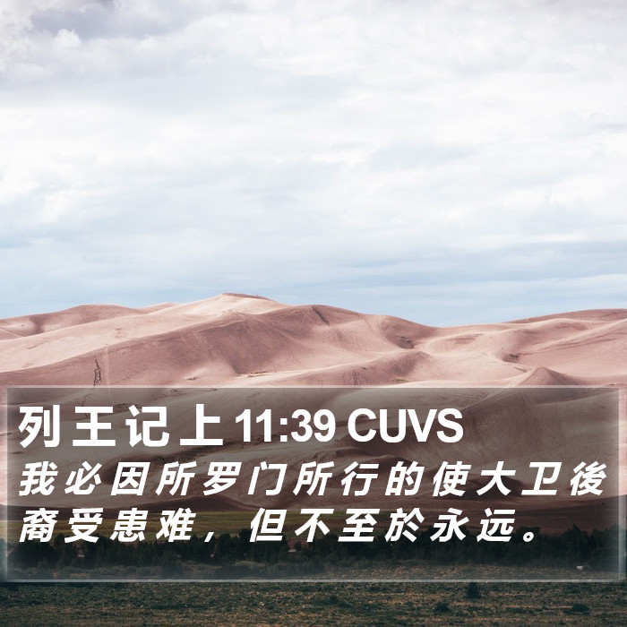 列 王 记 上 11:39 CUVS Bible Study