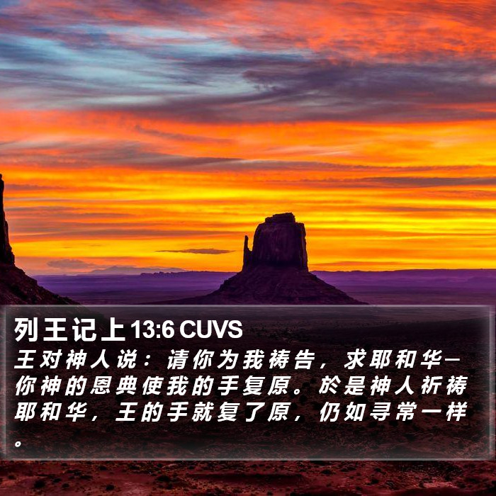 列 王 记 上 13:6 CUVS Bible Study