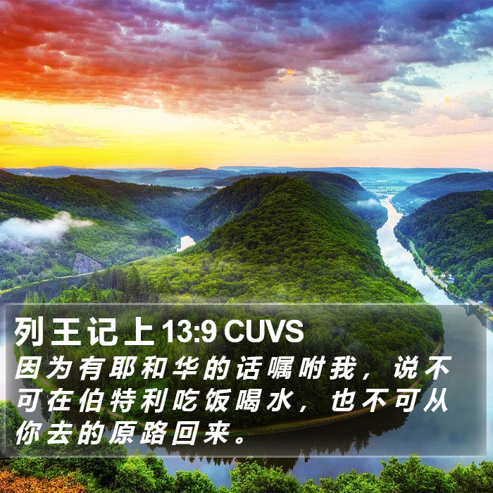 列 王 记 上 13:9 CUVS Bible Study