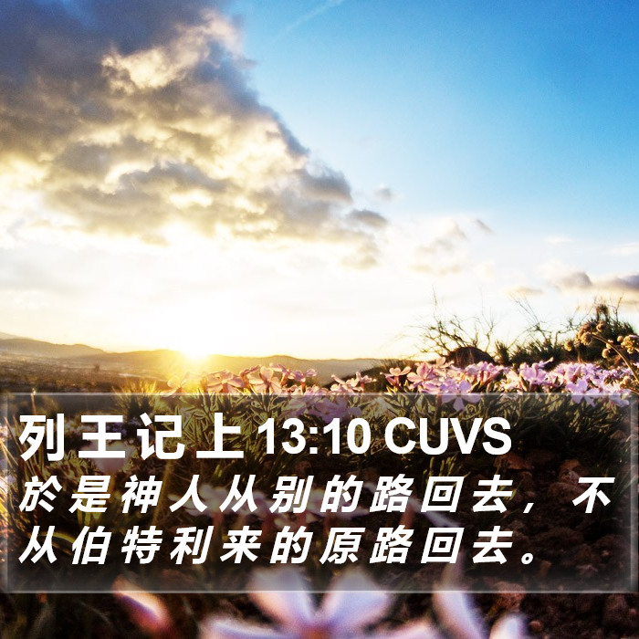 列 王 记 上 13:10 CUVS Bible Study