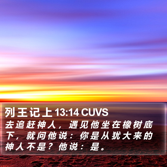 列 王 记 上 13:14 CUVS Bible Study