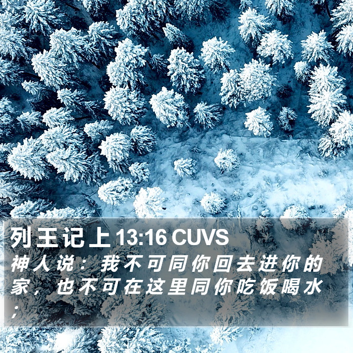 列 王 记 上 13:16 CUVS Bible Study