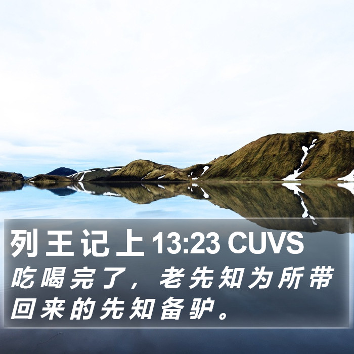 列 王 记 上 13:23 CUVS Bible Study