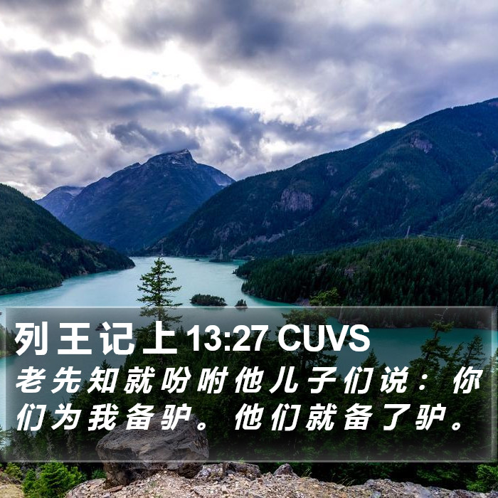 列 王 记 上 13:27 CUVS Bible Study