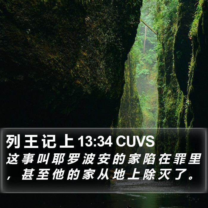 列 王 记 上 13:34 CUVS Bible Study