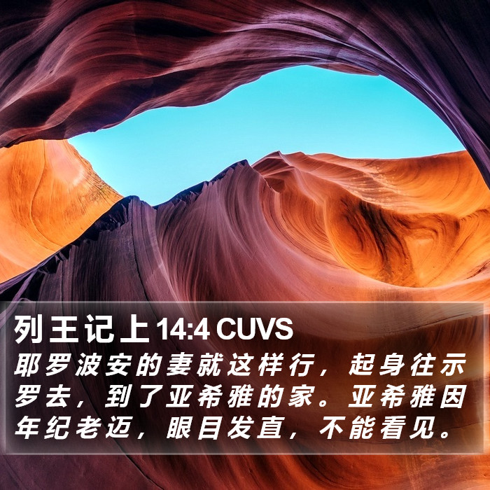 列 王 记 上 14:4 CUVS Bible Study