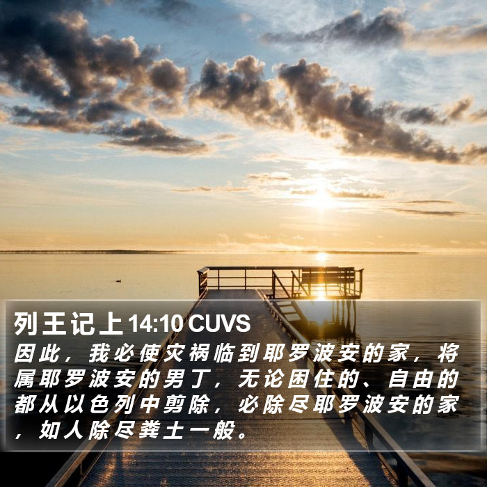 列 王 记 上 14:10 CUVS Bible Study