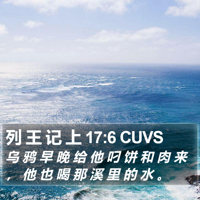 列 王 记 上 17:6 CUVS Bible Study